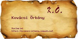 Kovácsi Örkény névjegykártya
