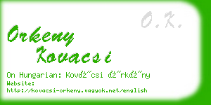 orkeny kovacsi business card
